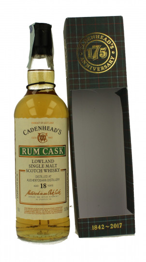 AUCHENTOSHAN 18 years old 1999 2017 70cl 55% Cadenhead's - RUM CASK-Barbados