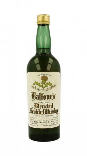 Balfour's Finest Blended Whisky 4/5 Quart 86.8°proof J G Thompson