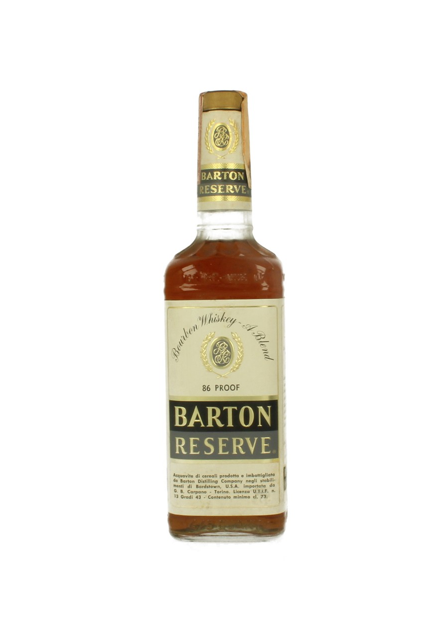 BARTON Reserve Straight Bourboun Whiskey Bot.1960/70's 75cl 86 US-Proof ...