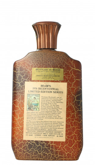 BEAM CHOICE 8 years old Bottled  1976 4/5 Quart 90 proof CERAMIC DECANTER Collector Edition Bicentennial