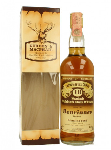 BENRINNES 18yo 1963 Bot.80's 75cl 40% Gordon MacPhail - Connoiseur Choice