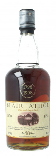 BLAIR ATHOL Highland Scotch Whisky 18 Year Old Bottled 1998 70cl 56.7% OB- Bicentenial edition