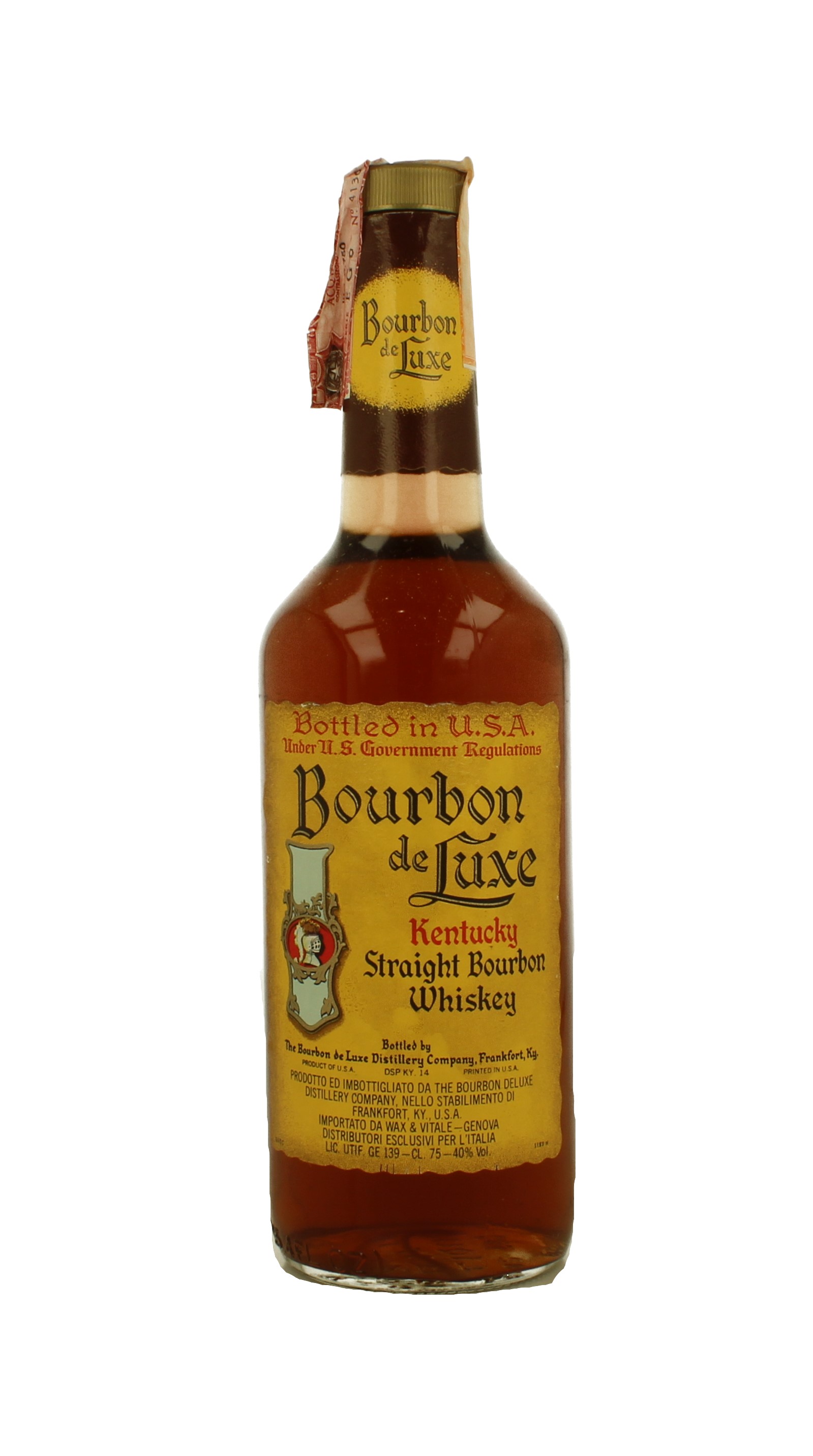 Bourbon De LUxe 75cl Products Antique, - Bourbon Spirits Bottled around Whisky Kentucky & 40% Straight - 1980 Whisky Whiskey