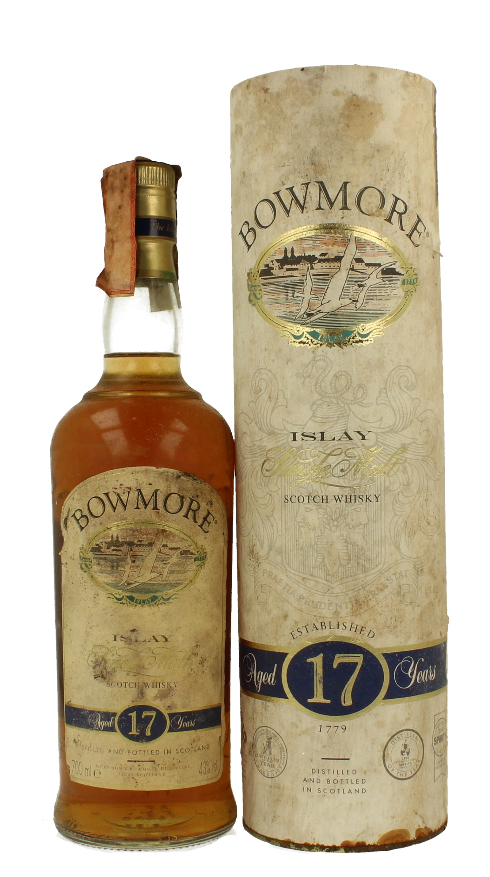 BOWMORE 17 Years Old Bot in The 90's 70cl 43% OB- bad label