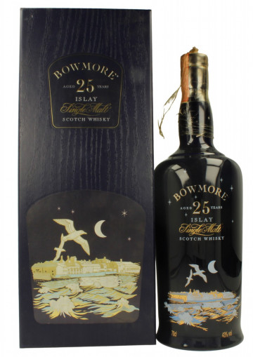 Bowmore Islay Scotch Whisky 25 year old Bot.90's 75cl 43% OB - Ceramic Seagulls