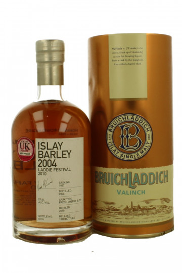 Bruichladdich Islay  Scotch Whisky 2004 2010 70cl 57.5% OB- Islay barley Laddie fest Sherry Butt