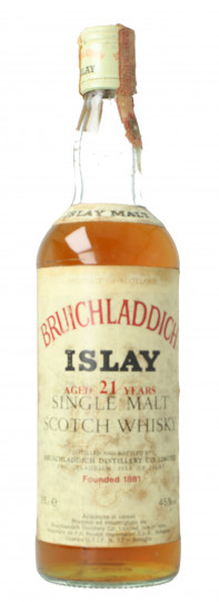 Bruichladdich Islay  Scotch Whisky 21 Year old - Bot.80's 75cl 45% OB  -