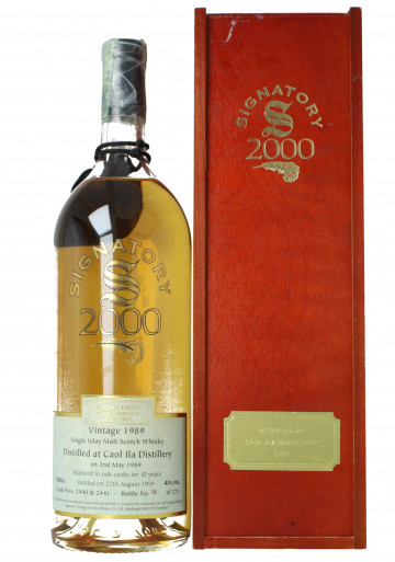 Caol Ila Islay  Scotch Whisky 10 Year old 1989 1999 1.5 liter 43% Signatory  - Cask 2440-2441  Millennium edition Magnum