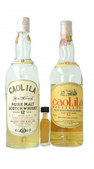 Caol Ila  Islay Scotch Whisky  SAMPLE 2CL !!!!! 12 years old + 12 years Old Bottles 1970 White label and 1980 yellow label 2x 2cl 43% OB- TOP SAMPLE 2 CL !!!! x2 = 4 Cl