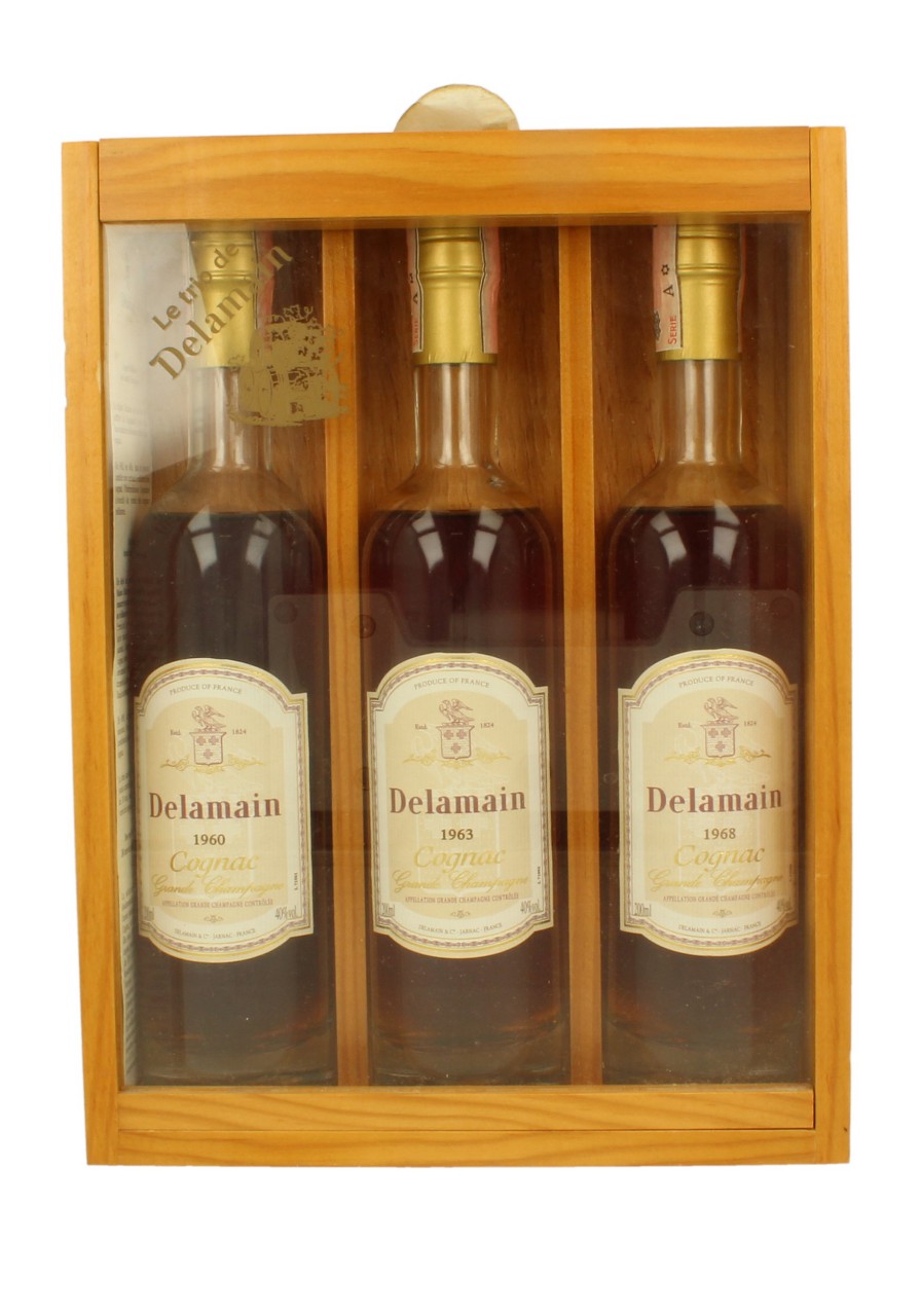 COGNAC DELAMAIN VINTAGE SERIES 1960-1963-1968YO 20CL 40% 3 RARE