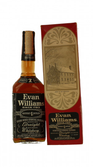 Evan Williams Kentucky Straight Bourbon Whiskey 7 Years Old - Bot.70-80's 75cl 90 US Proof