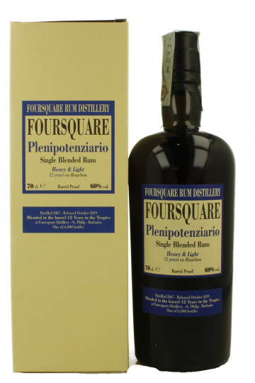 Foursquare Plenipotenziario  Distillery Barbados Rum 12 Years old 2007 2019 70cl 60% Velier -