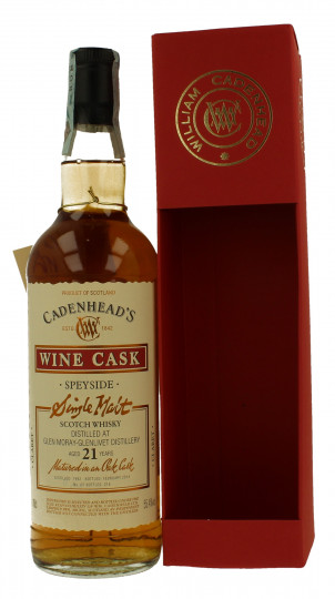 GLEN MORAY 21 years old 1992 2014 70cl 55.4% Cadenhead's - WINE CASK-claret