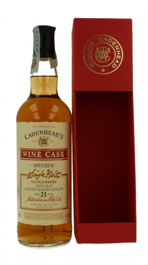 GLEN SPEY 21 years old 1995 2016 70cl 54.2% Cadenhead's - WINE CASK-claret