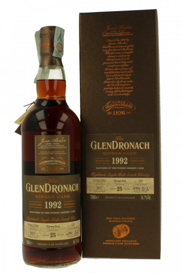 GLENDRONACH 25 Years old 1992 2017 70cl 56.7% cask 103 Sherry Butt