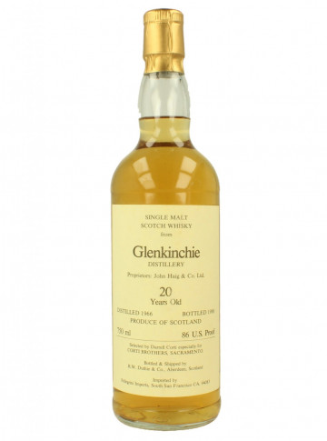 Glenkinchie Lowland  Scotch Whisky 20 Year Old 1966 1986 75cl 86 US Proof R.W. DUTHIE