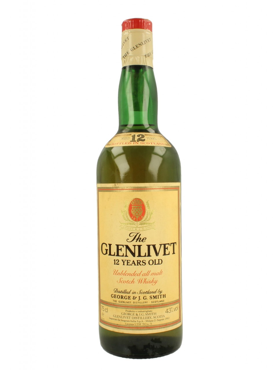 GLENLIVET 12yo Bot.70 80 s 75cl 43 OB Seagram Imp. Products