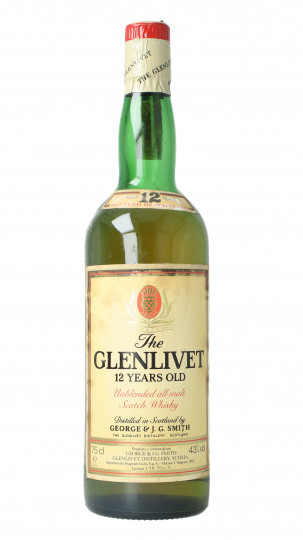 Glenlivet Speyside  Scotch Whisky 12 year Old - Bot.70's 75cl 43% Unblended- Seagram Import -