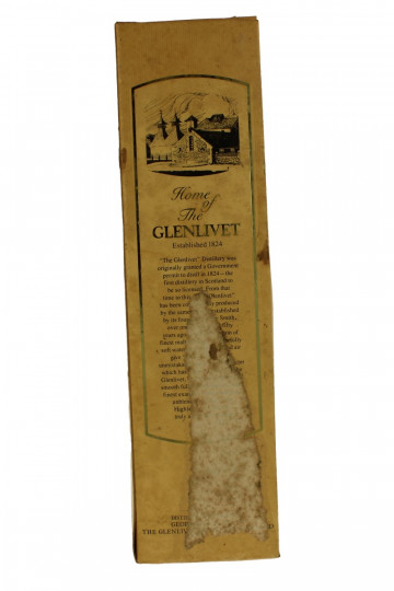 Glenlivet Speyside  Scotch Whisky 12 year Old - Bot.70's 75cl 43% Unblended- Seagram Import - Damaged box