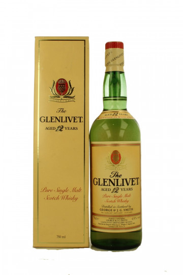 Glenlivet Speyside Scotch Whisky 12 Year Old - Bot.70's-80's 75cl 43% OB- Pure single Malt