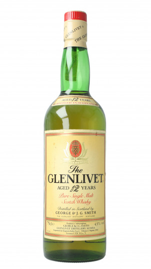 Glenlivet Speyside  Scotch Whisky 12 Years Old Bottled around 1980 75cl 43% OB- Pure single Malt