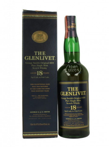 Glenlivet Speyside  Scotch Whisky 18 Year Old Bot in The 90's early 2000 70cl 43%