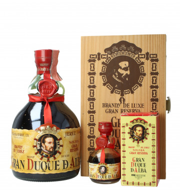 GRAN DUQUE D ALBA Brandy De Luxe Gran Reserve Bot in The 90's early 2000 70cl 40% with Miniauture