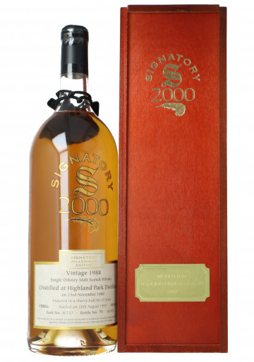 Highland Park  Island Scotch Whisky 10 Year old 1988 1999 1.5 liter 43% Signatory  - Cask 11737 Millenium Magnum