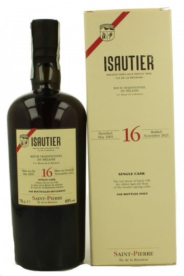 Isautier Rum Traditonel Ile de La Reunion 16 Years Old 2005 2021 70cl 65% OB-Single Cask