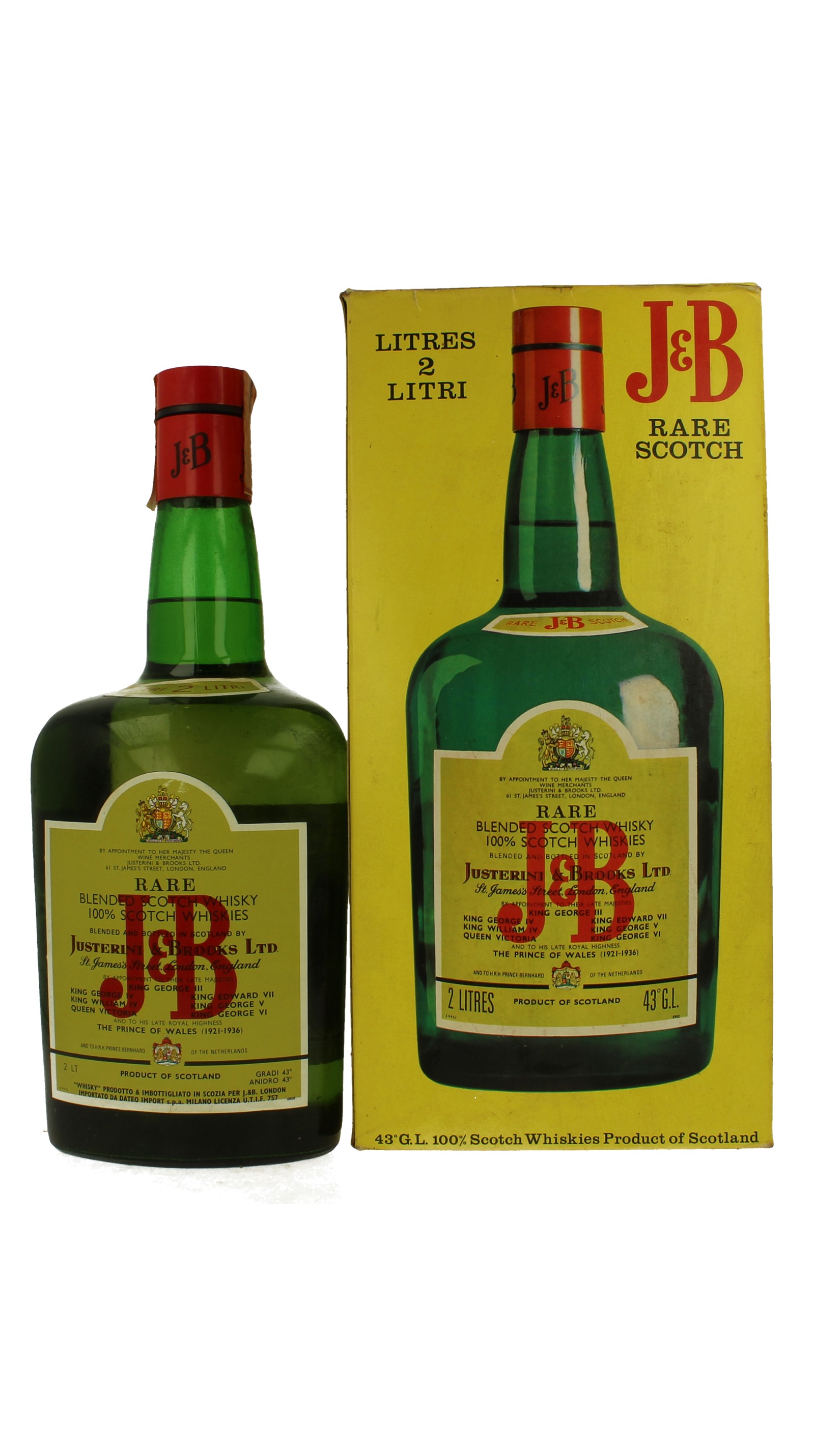 J&B Blended Scotch Whisky - 1960s (43%, 200cl) – Old Spirits Company