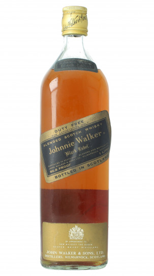 JOHNNIE WALKER Black Label 12 Years Old Bot.early 70's 100cl-1 litre 86.8 proof - Blended for Duty free