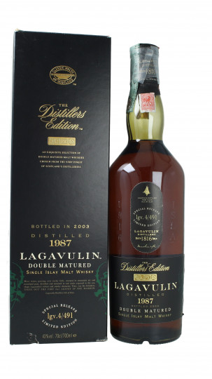 Lagavulin Islay Scotch Whisky 1987 2003 70CL 43% OB- Double Maturation