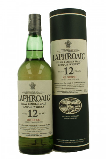 Laphroaig Islay Scotch Whisky 12 Years Old 70cl 53.1% ob-The world Duty free - OLOROSO