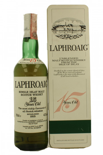 Laphroaig Islay Scotch Whisky 15 Years Old - Bot. in The 90's 70cl 43% OB-Spirit import