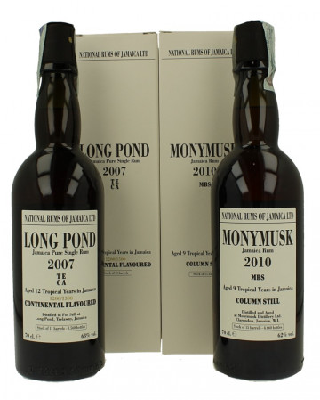 LONG POND & MONYMUSK 12yo & 9yo 2007, 2010 to 2019 70cl 63% & 62% Velier