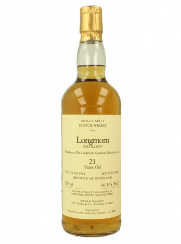 Longmorn Speyside Scotch Whisky 21 year old 1964 1986 75cl 86 PROOF R.W. DUTHIE FOR CORTI BROTHERS