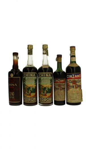 lot of 5 old Italian Liquor China bot 50's-60's 5x75cl 40%