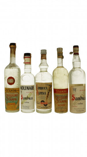 lot of Italian Liquor Old Sambuca Bot 50/60/70's 5x75cl