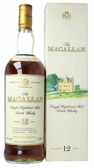 MACALLAN 12  years old - Bot.80's 1 litre 43% OB-