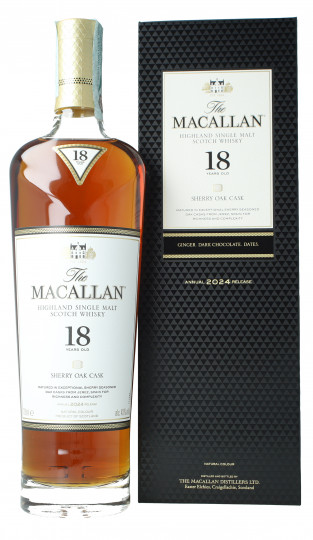 MACALLAN 18 years old 2024 mrelease 70cl 43% - OB - Sherry Cask