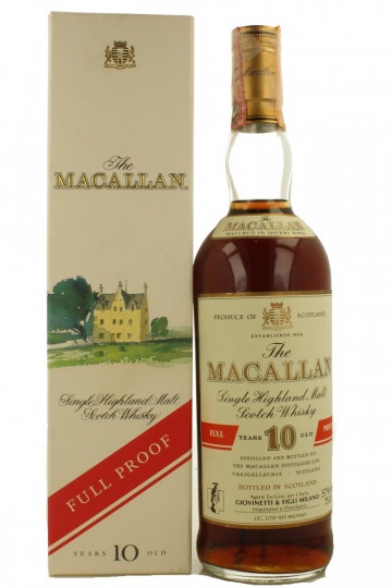 Macallan Speyside  Scotch Whisky 10 Years Old Bot in The 80's 75cl 57% OB-Sherry Cask amazing whisky
