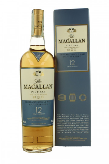 Macallan Speyside Scotch Whisky 12 Years Old Pre 2007 70cl 40% Ob- Fine oak