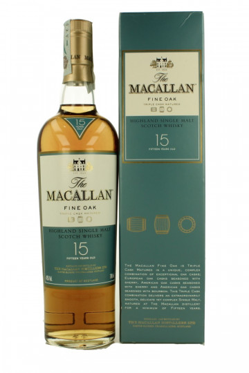 Macallan Speyside Scotch Whisky 15 Years Old 70cl 40% Ob- Fine  oak