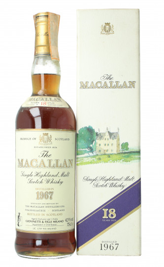 Macallan Speyside  Scotch Whisky 18 Year Old 1967 75cl 43% OB - Giovinetti import