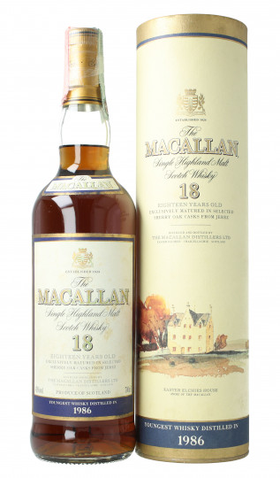 Macallan Speyside Scotch Whisky 18  Years Old 1986 70cl 43% OB- Very rare