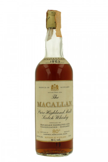 Macallan Speyside  Scotch Whisky 1962 26 2/3 Fl. Ozs 80°Proof OB