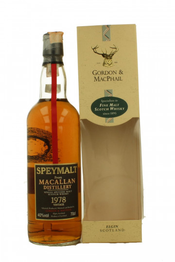 Macallan Speyside  Scotch Whisky 1978 70cl 40% Gordon MacPhail  -Speymalt