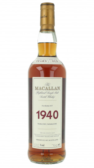 Macallan Speyside Scotch Whisky Fine & Rare 37  Years Old 1940 70cl 43% Ob- ref