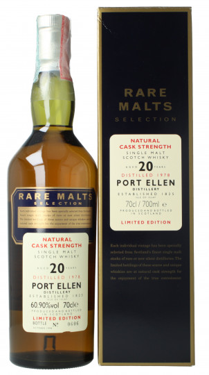 Port Ellen Single  Malt  Islay Scotch Whisky 20 Year Old 1978 1998 70cl 60.9% OB- Rare malts Selection