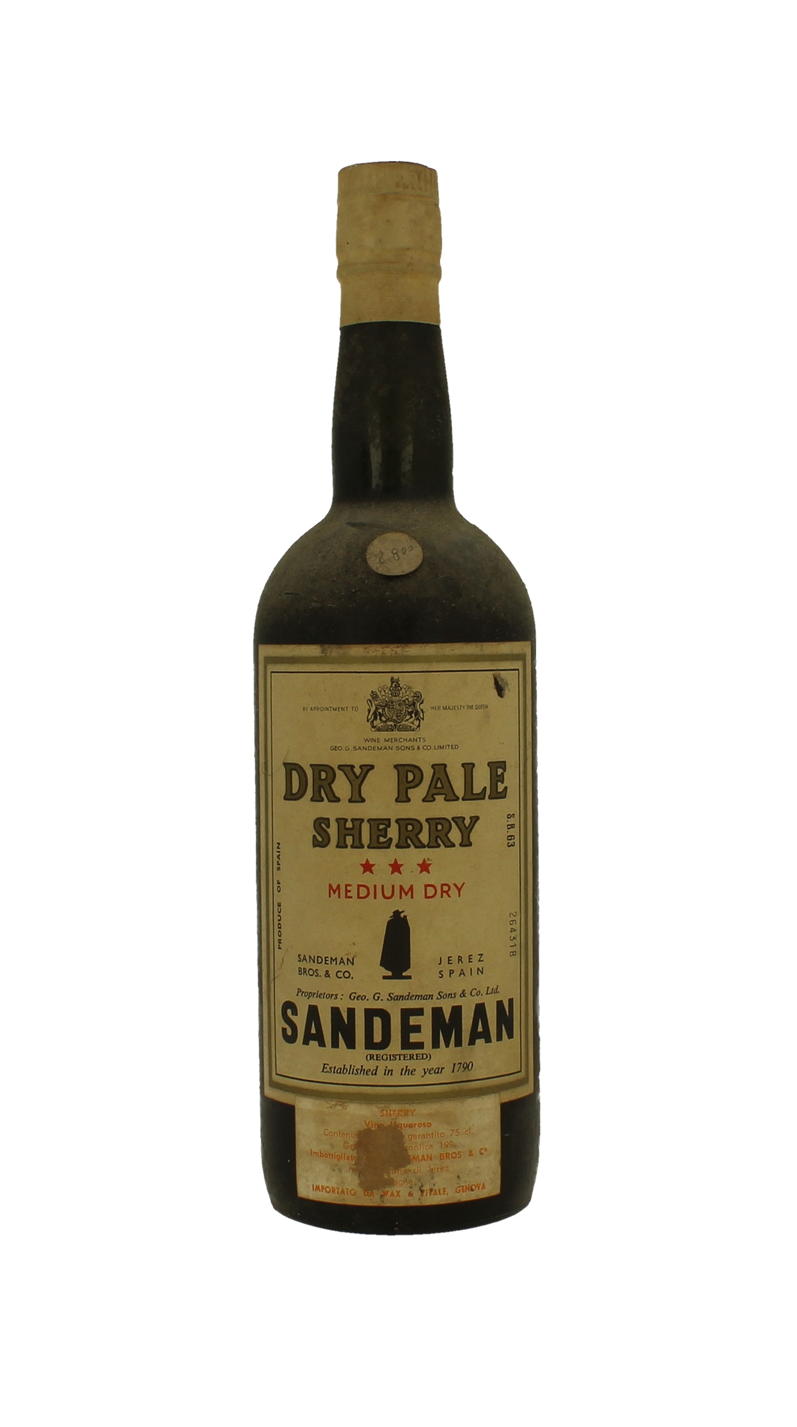 Sandeman DRy Pale sherry Wine Bot 60/70's 75cl - Products - Whisky